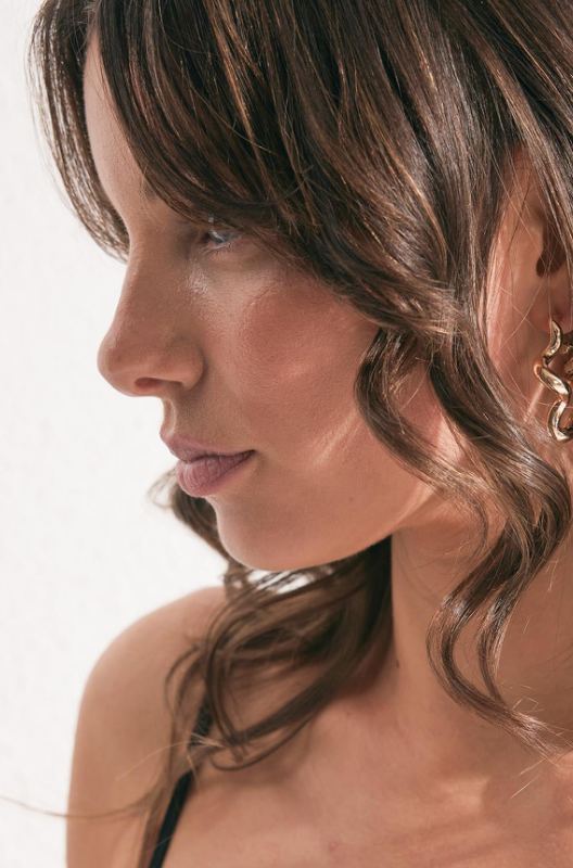 Squiggle Post Drop Earrings - 14K Gold Plated
