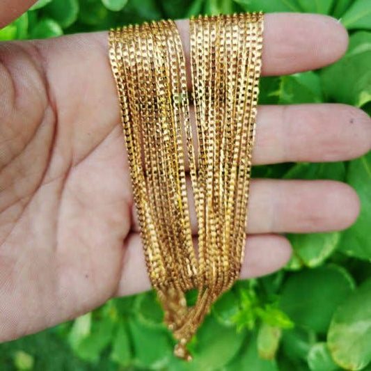 Curb Linked Chain Necklace - 24K Gold Filled/ 19.7"