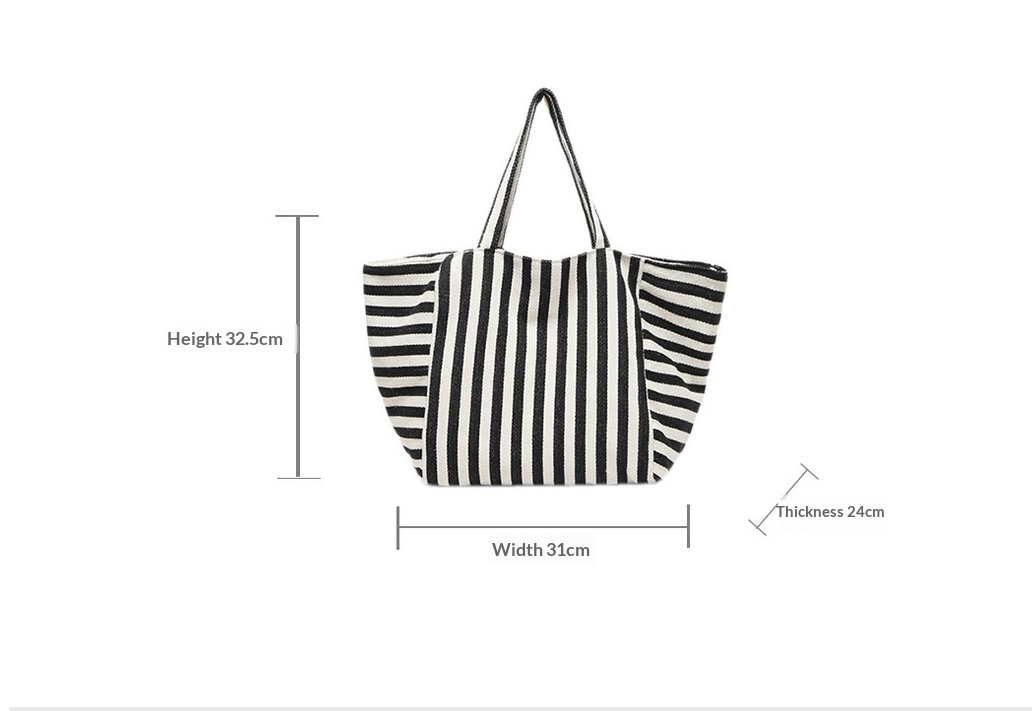 Emberloom Stripe Print Reversible Canvas Tote Bag