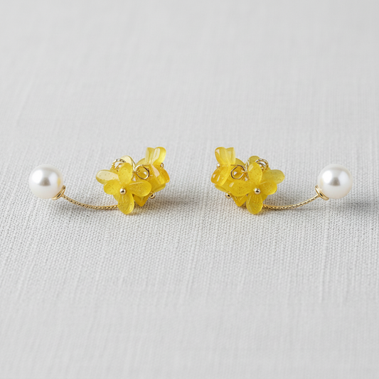 Paperln Camellia Flower Drop Earrings