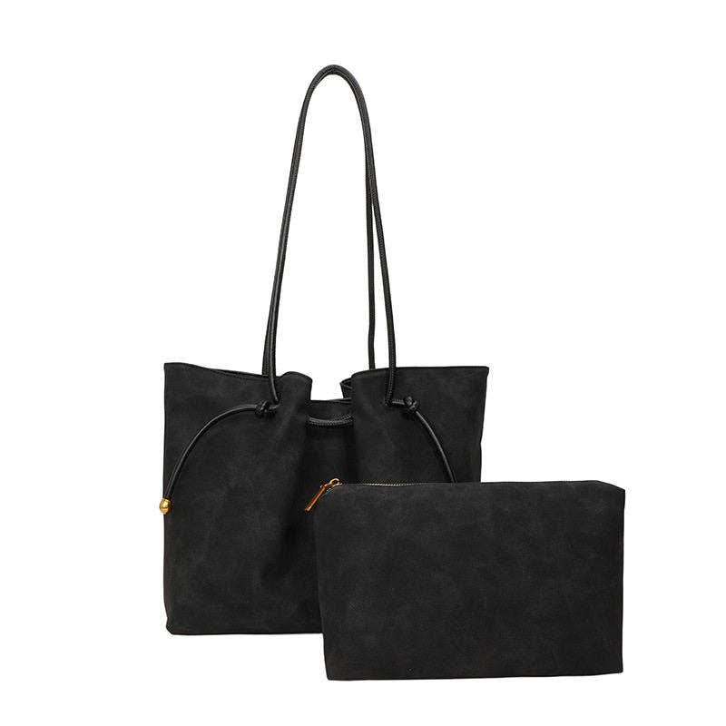 Autumn Winter Vintage Matte Tote Bag Large Capacity Shoulder Bag
