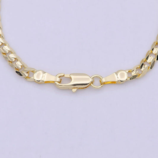 7" Cuban Curb Link Chain Bracelet - 18k Gold Filled