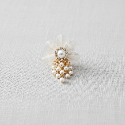 Acrylic Flower Pearl Drop Earrings