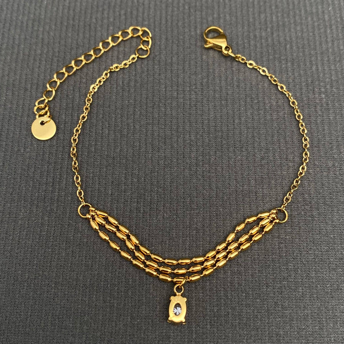 Mio Quenna CZ Charm Bracelet - 18K Gold Plated