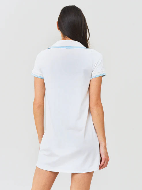 Addison Bay Short Sleeve Tennis Dress - White