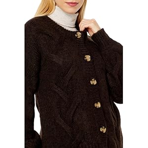 Madewell Aviva Cable Cardigan - Heather Bark