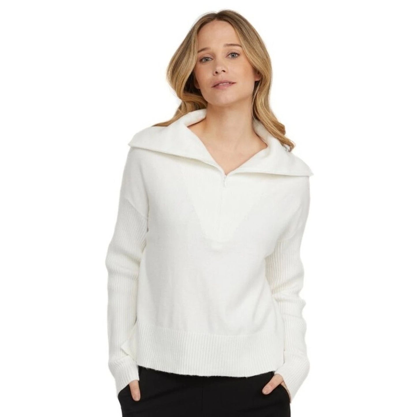 Badgley Mischka 1/2 Zip Sweater - Ivory