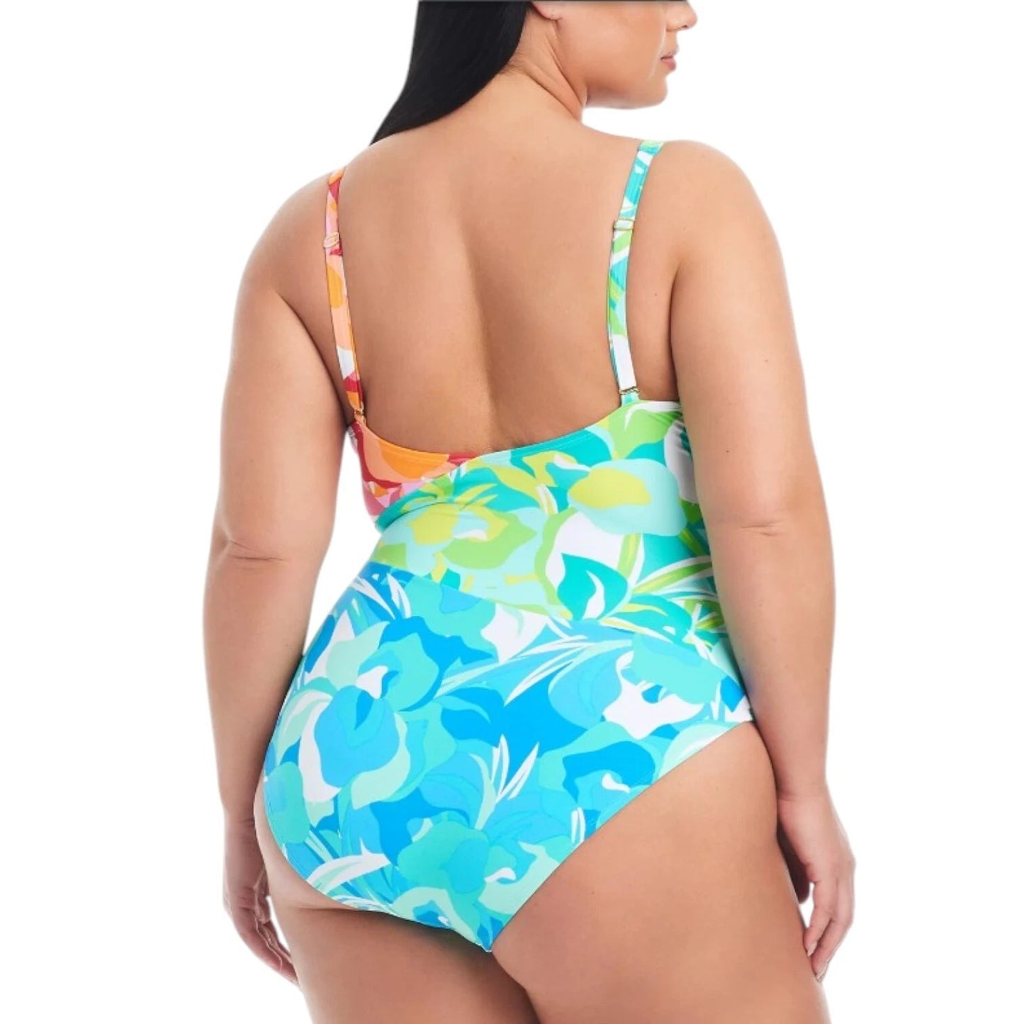 Bleu by Rod Beattie Plus Size Surplice Tied Swimsuit - Multi