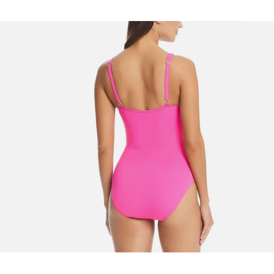 Bleu by Rod Beattie Cutout Front One Piece - Pink Bling