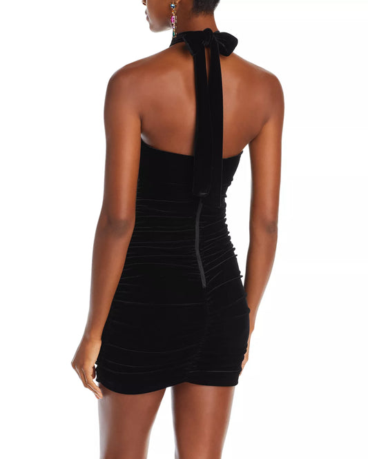 Bardot Inara Velour Mini Cocktail Dress