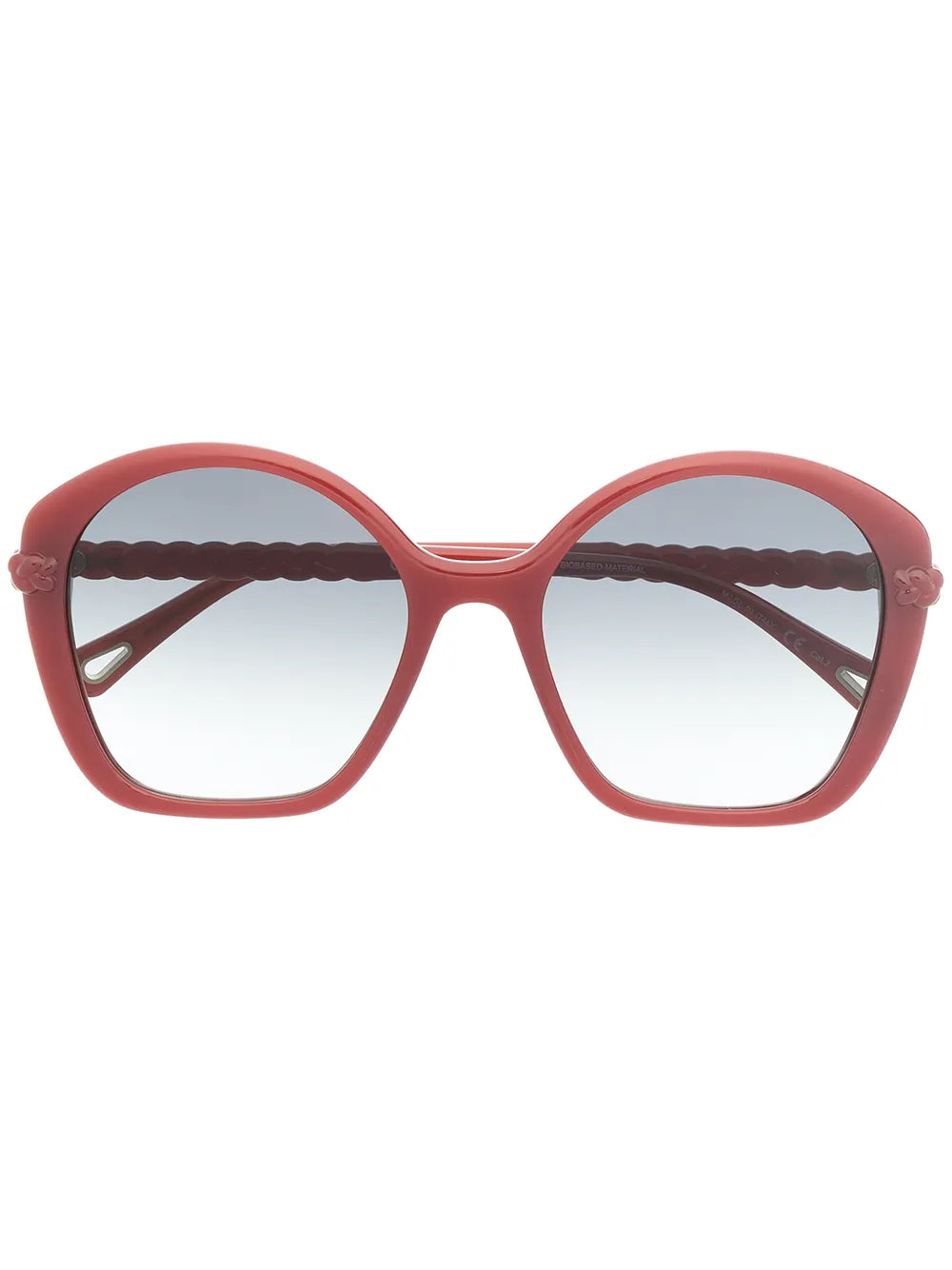 *Imperfect* Chloe Oversized Plait-arm Sunglasses - Red