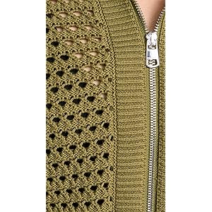 Varley Eloise Full Zip Knit Sweater - Fresh Fern Green