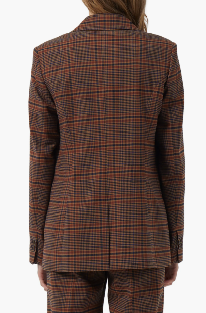 French Connection Bettina Check Suit Jacket - Camel Mix