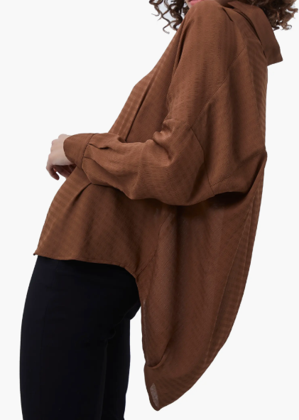French Connection Clar Rhodes Textured Drape Shirt