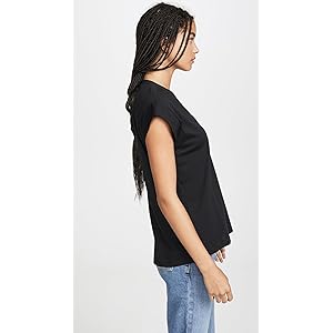 FRAME Le Mid Rise V Neck Tee - Noir S