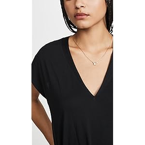 FRAME Le Mid Rise V Neck Tee - Noir S