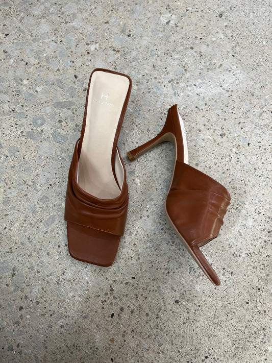 H Halston Luanda Square Toe Sandal - Tan 9.5