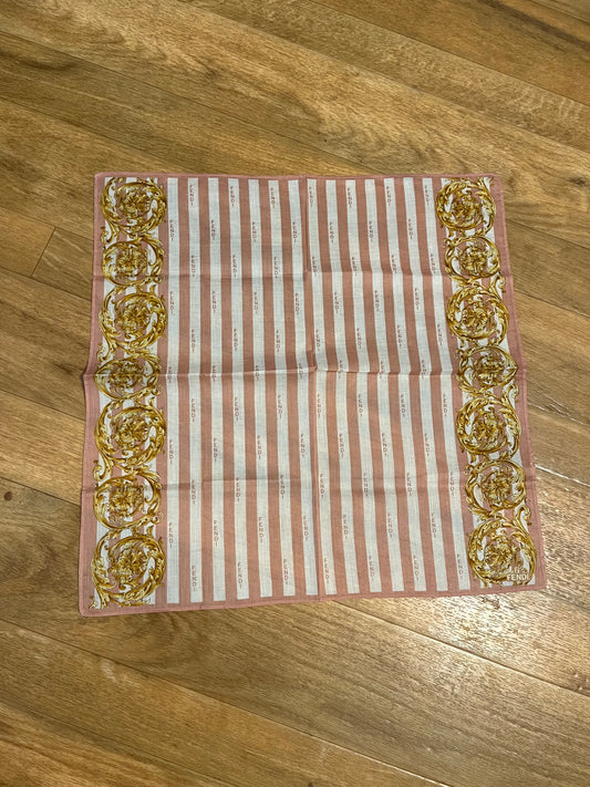 Pre-Loved 18x8 Fendi Striped Scarf - Gold/Pink