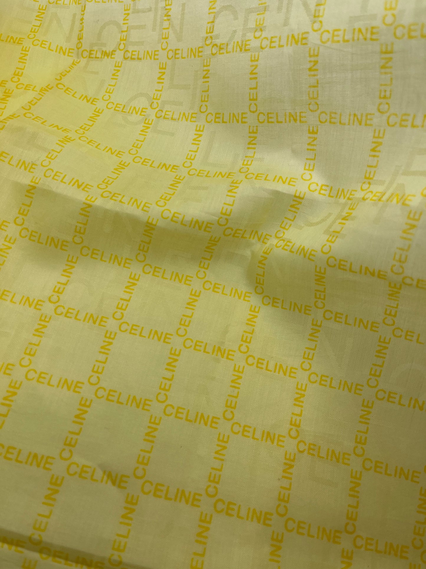 *Pre-Loved* 23x23 Celine Logo Scarf - Yellow