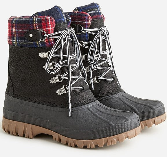 J. Crew Perfect Winter Boots with Plaid - Black 9