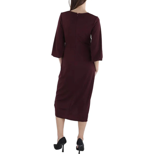 Lauren Ralph Lauren Wrap Midi Dress - Vintage Burgundy