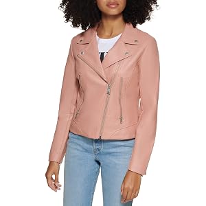 Levi's Faux Leather Asymmetrical Moto Jacket - Cameo Pink