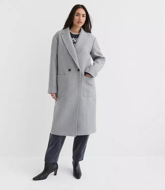 Loft Ann Taylor Long Winter Coat - Gray