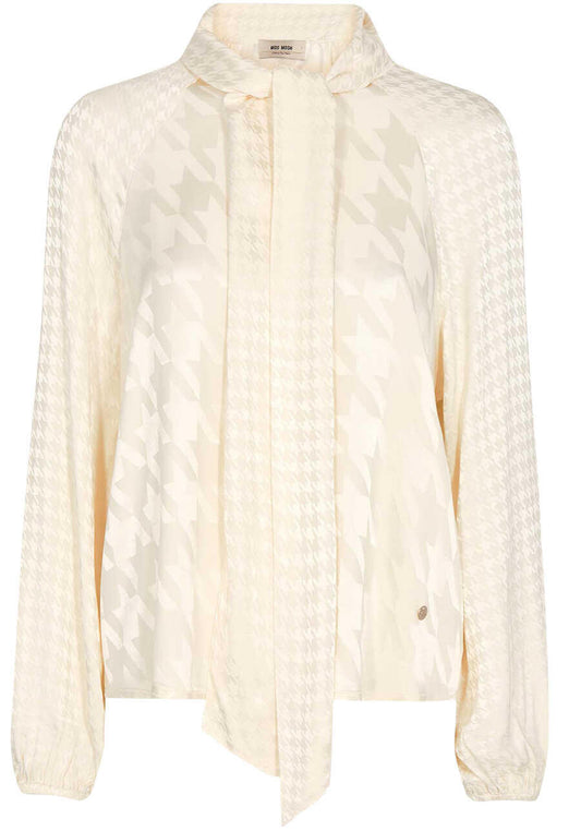 Mos Mosh Houndstooth Saloni Alia Blouse - Cream