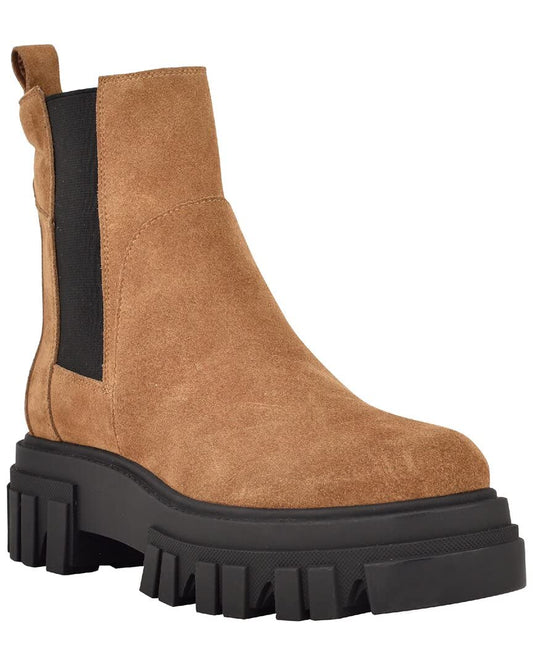 Marc Fisher LTD Meron Suede Chelsea Boot - Medium Brown 8