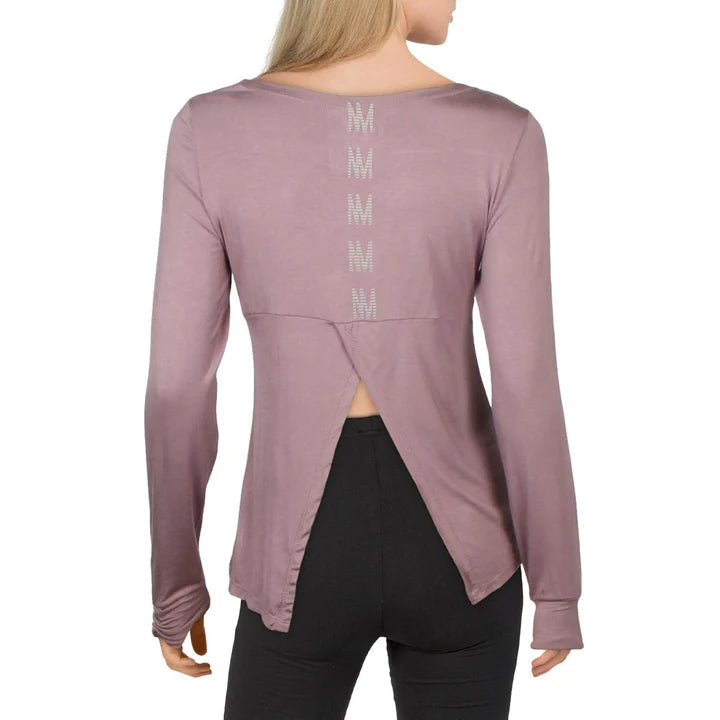 Nicole Miller Sport Splitback Activewear Top - Black