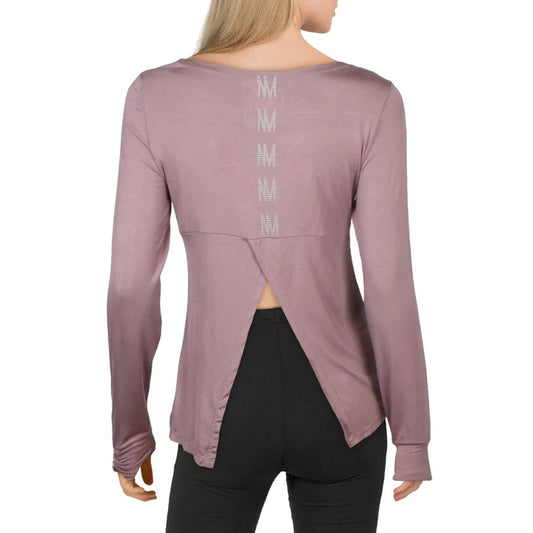 Nicole Miller Sport Splitback Activewear Top - Black