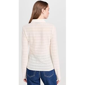 Rag & Bone Julia Open Knit Polo - Ivory