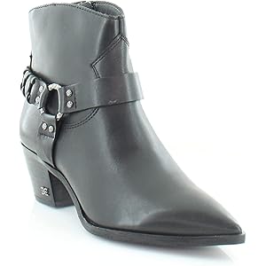 Sam Edelman Riker Vaquero Saddle Leather Ankle Boot - Black 7