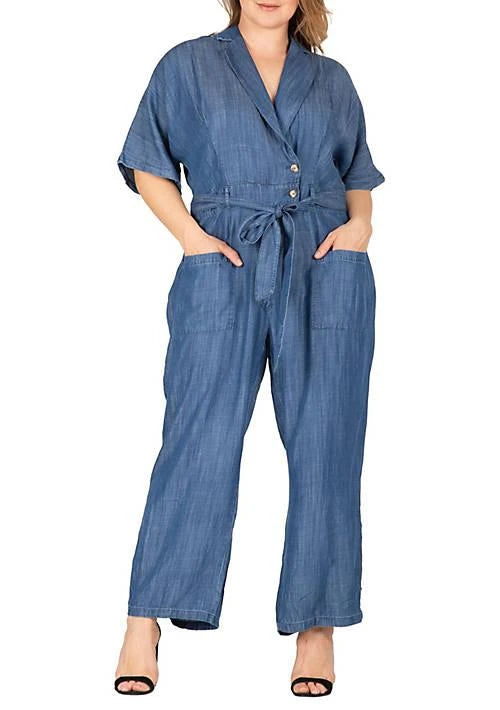 Standards & Practices Tencel Short Sleeve Jumpsuit - Indigo