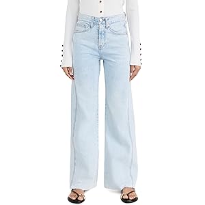 Veronica Beard Taylor Wide Leg Jeans - Pale Stone 31