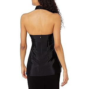 Vera Wang Silk Halter Tunic w/ Ruffle Detail