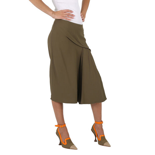 Versace Caramel Draped Midi Skirt - Olive
