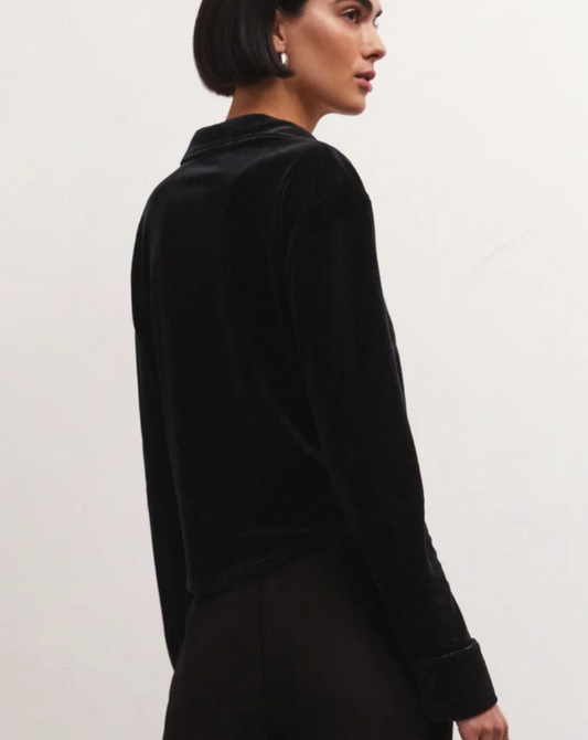 Z Supply Presley Front Button Velvet Top