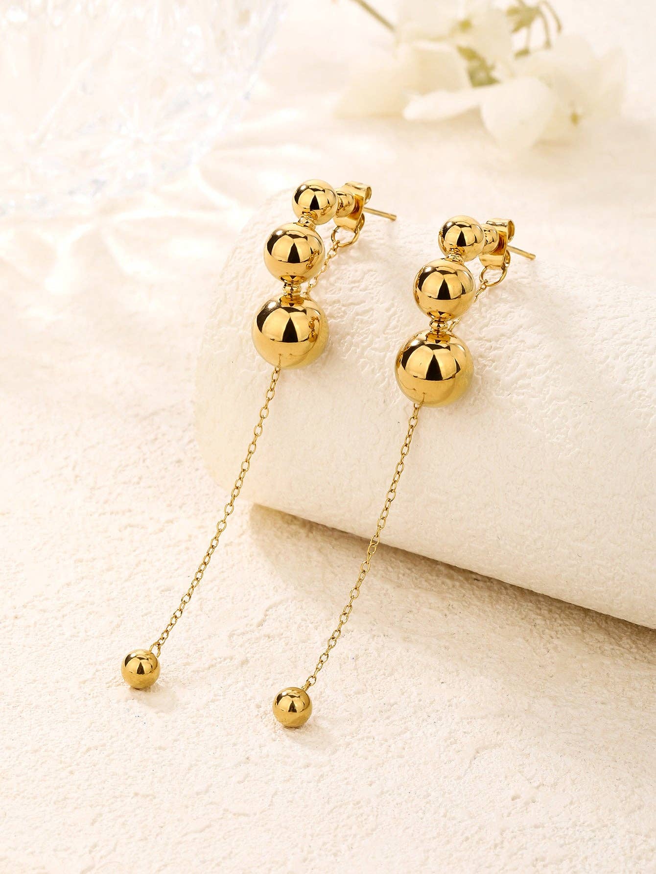 RB Organic Textured Tear Drop Statement Earrings - 18K Gold Plated