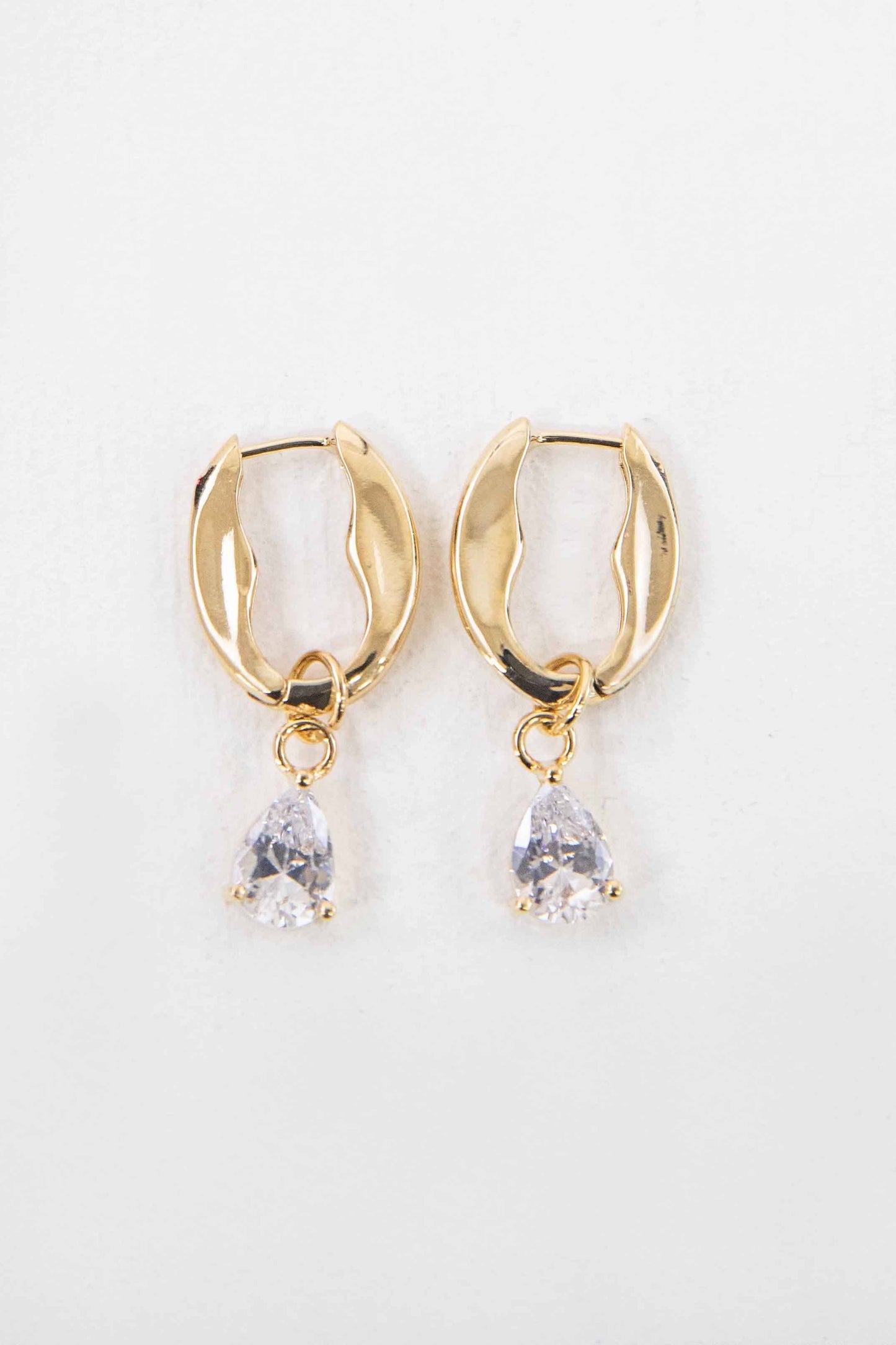 Lovoda Crystal Tear Hoop Earrings