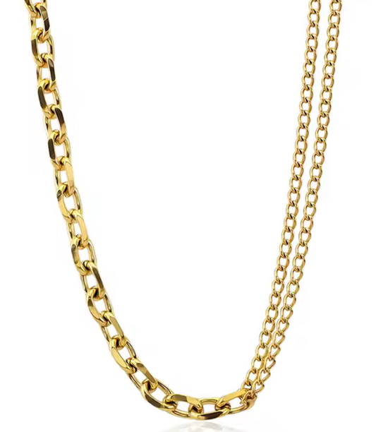 Mix it up Steel Chain Necklace- 18K PVD plated