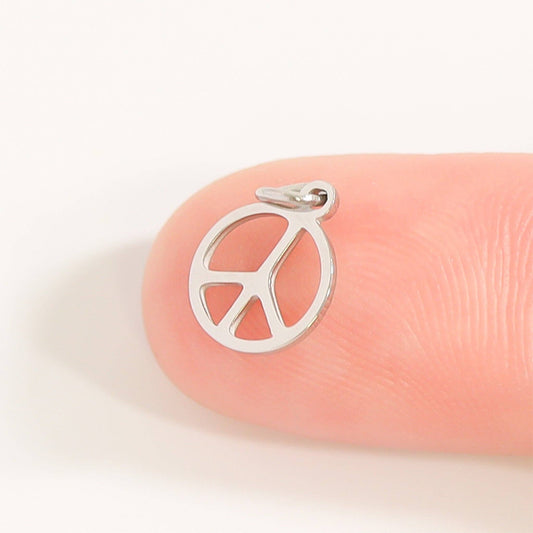 WJW Peace Sign Charm - Stainless Steel