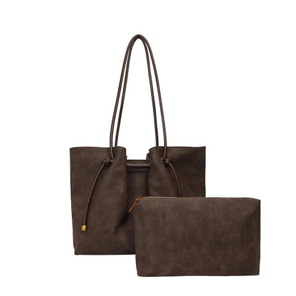 Autumn Winter Vintage Matte Tote Bag Large Capacity Shoulder Bag