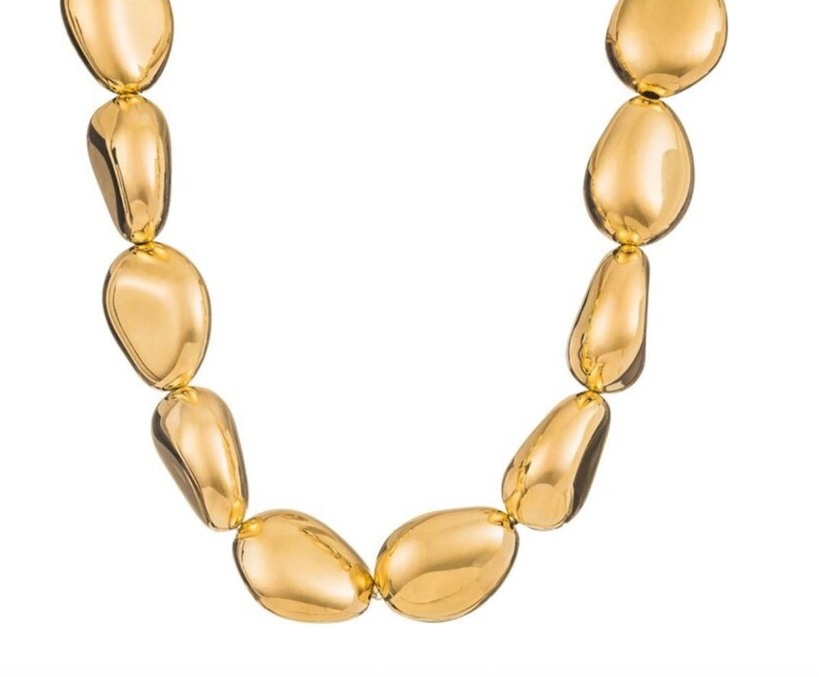 Molten Rocks Beaded Necklace - Gold