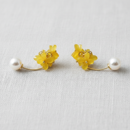 Paperln Camellia Flower Drop Earrings