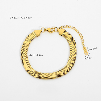 Multi Style 18K Gold Plated Steel Chain Bracelets - FGS