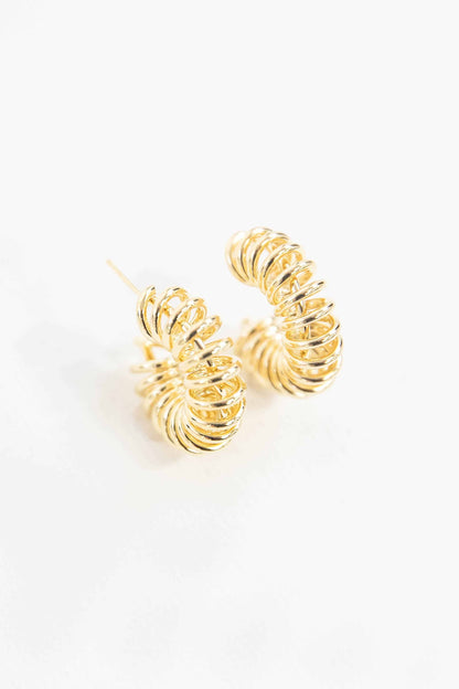 Lovoda Coiled Hoop Earrings - 10K Gold Plated