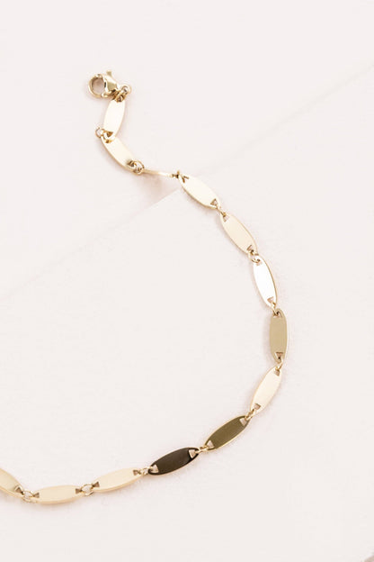 Lovoda Oval Rolo Chain Anklet - 14K Gold Plated
