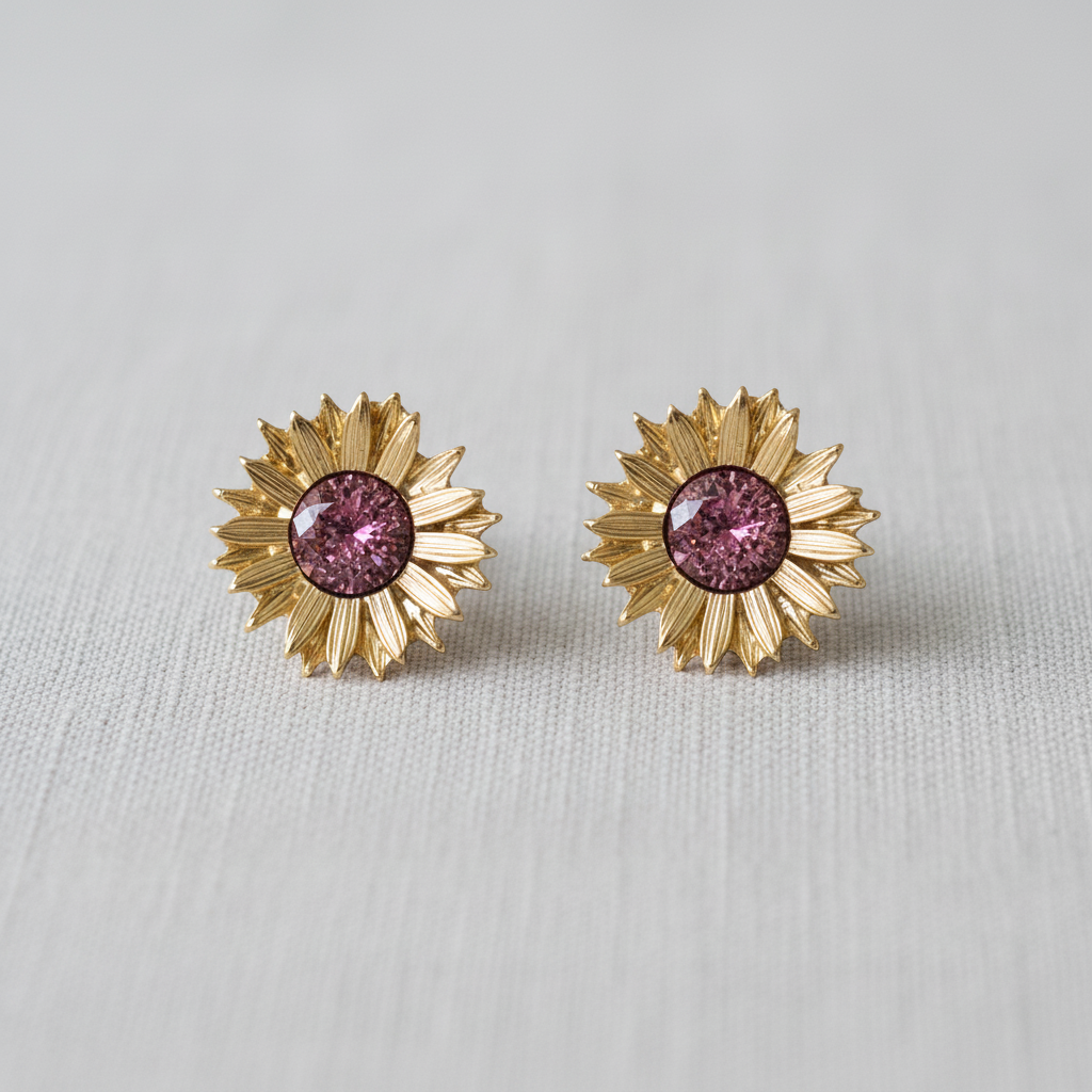 Vintage Style Sunflower Earrings