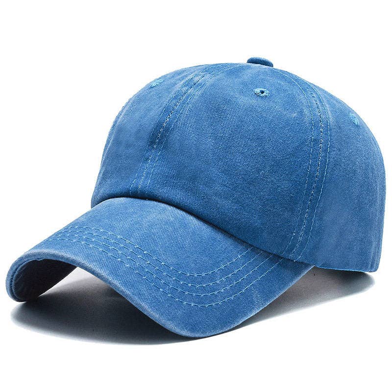 Washed Baseball Cap Blank Hat Four-Stitch Brim